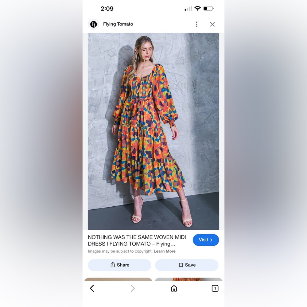 Flying Tomato Colorful Geometric Patterned Dress